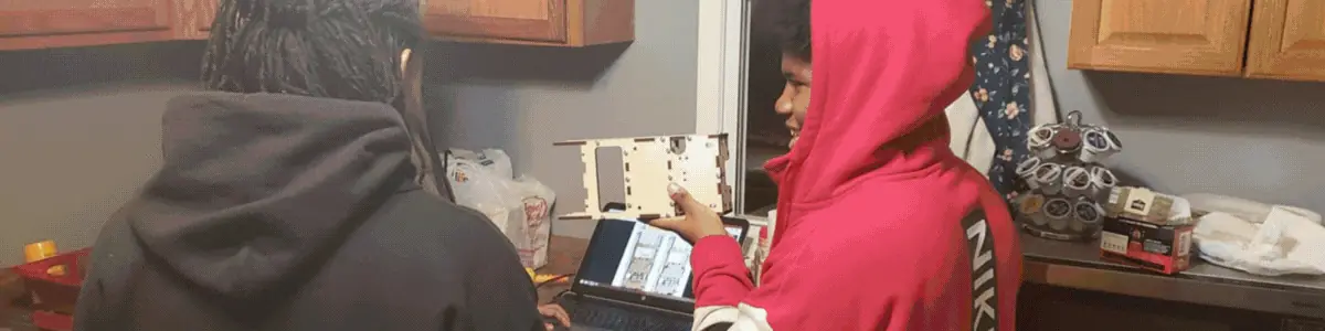 Students working with hand tools